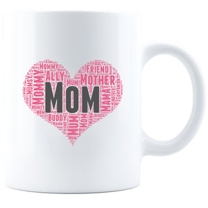 Mom Heart Ceramic Coffee Mug