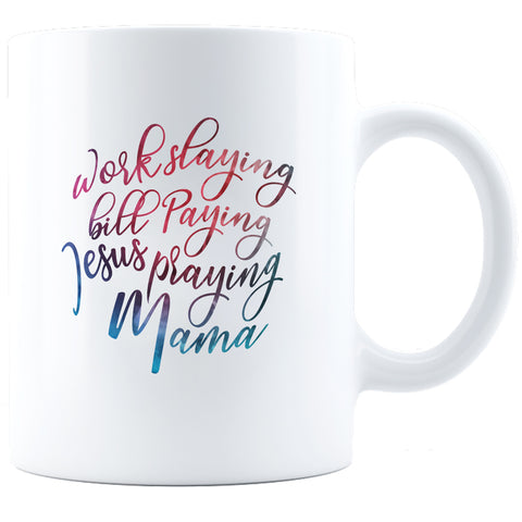 Image of Jesus Praying Mama Ceramic Coffee Mug