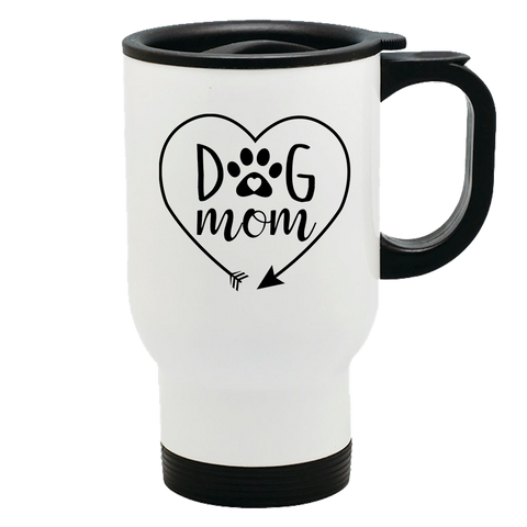 Image of Metal Coffee and Tea Travel Mug Dog Mom Heart