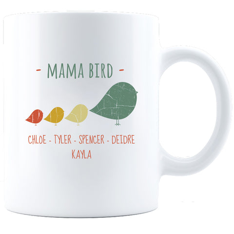 Image of Mama Bird Personalized Ceramic Coffee Mug