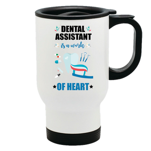 Metal Coffee and Tea Travel Mug Work of Heart