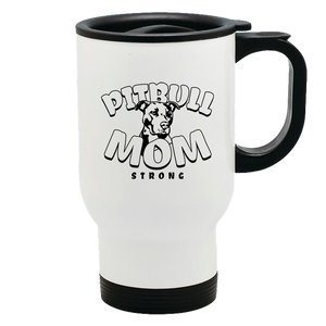 Metal Coffee and Tea Travel Mug Pitbull Mom Strong