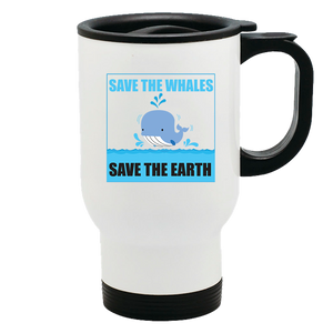 Metal Coffee and Tea Travel Mug Save The Whale