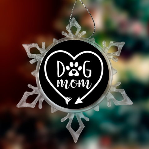 Dog Mom Heart Christmas Ornaments
