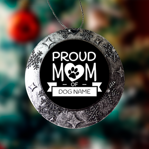 Proud Dog Mom Personalized Christmas Ornaments