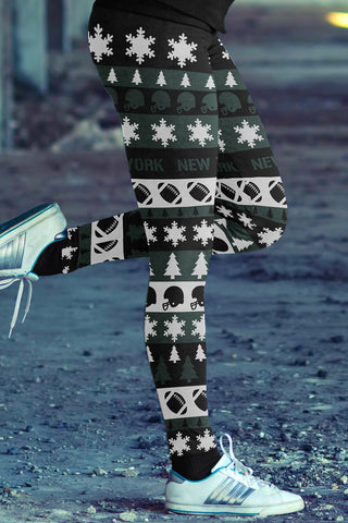 Image of NY JET Christmas FB Leggings