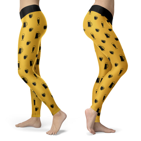 Image of Gold and Black Beer Leggings