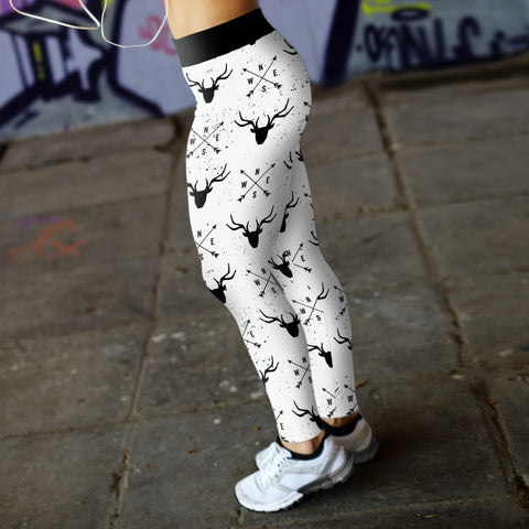 Image of Hunting Leggings Arrows and Deer Yoga Pants