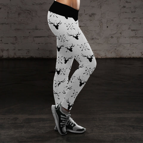 Image of Hunting Leggings Arrows and Deer Yoga Pants