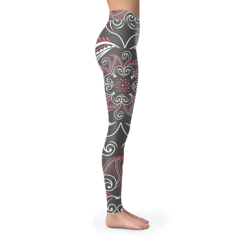 Image of Mandala Leggings Pink and Gray