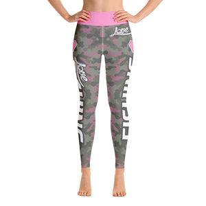 Love Fishing Pink Camo Yoga Leggings