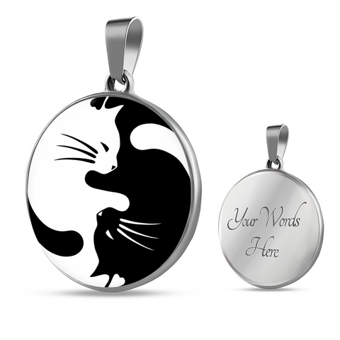 Image of Yinyang Cats Pendant Necklace