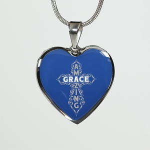 Amazing Grace Heart Pendant Necklace