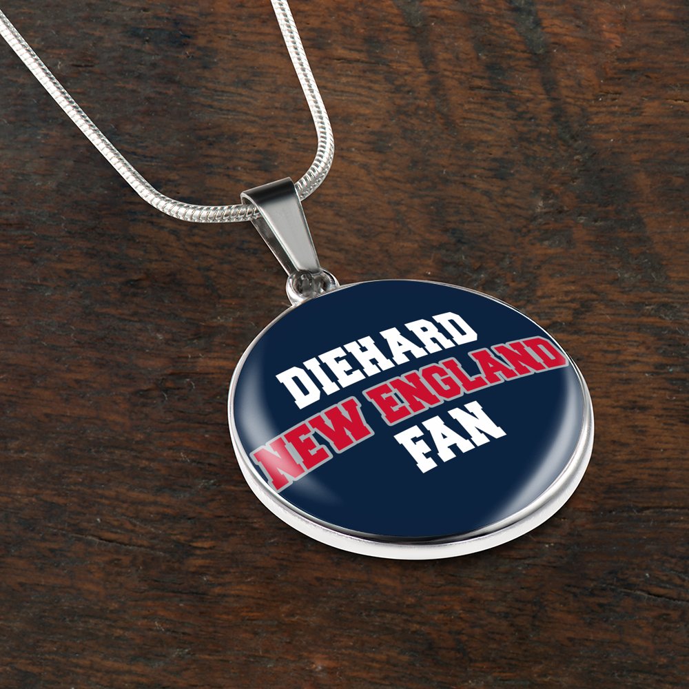Diehard New England Fan Sports Pendant Necklace Navy