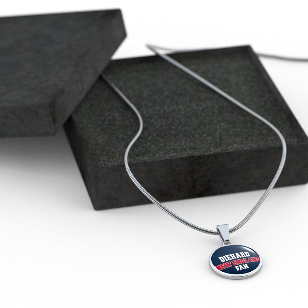 Diehard New England Fan Sports Pendant Necklace Navy
