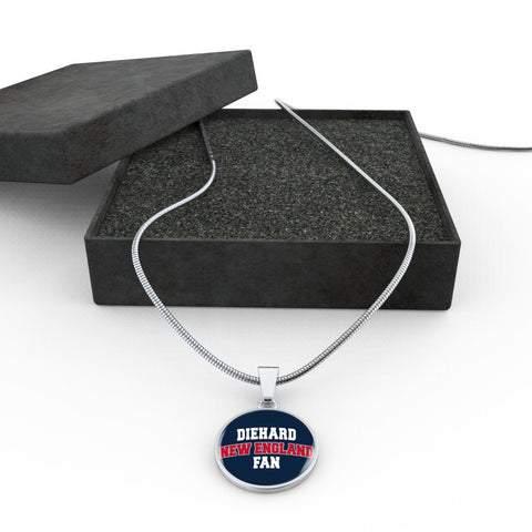 Image of Diehard New England Fan Sports Pendant Necklace Navy