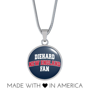 Diehard New England Fan Sports Pendant Necklace Navy