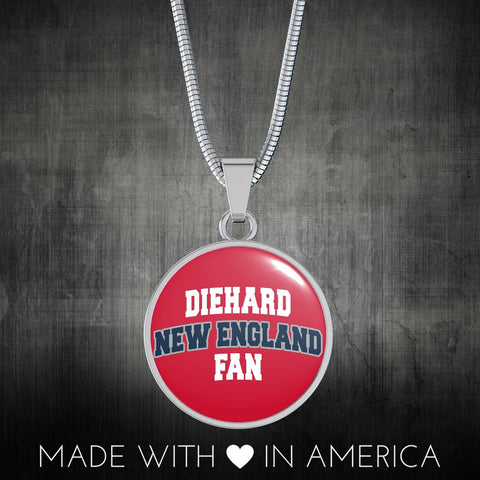 Image of Diehard New England Fan Sports Pendant Necklace Navy