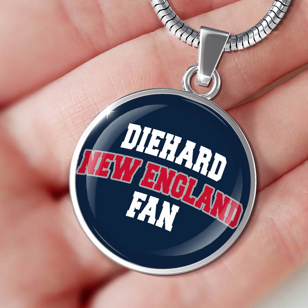 Diehard New England Fan Sports Pendant Necklace Navy