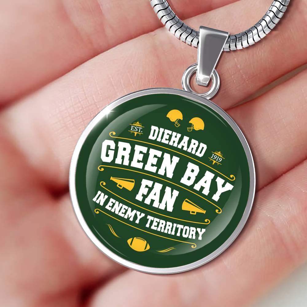 Diehard Green Bay Fan Sports Pendant Necklace