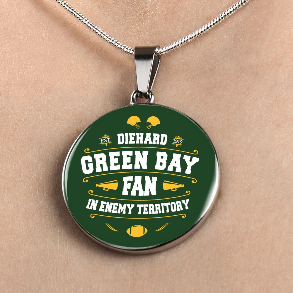 Diehard Green Bay Fan Sports Pendant Necklace