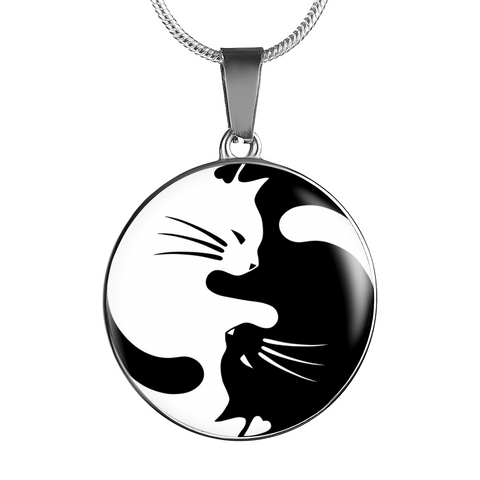 Image of Yinyang Cats Pendant Necklace