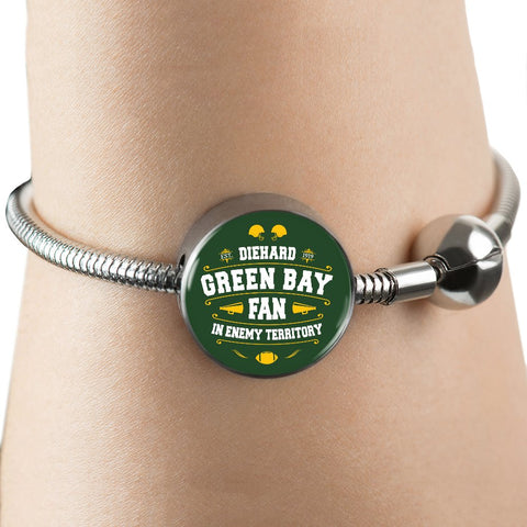Diehard Green Bay Fan Sports Charm Bracelet