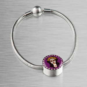 Calavera Purple Charm Bracelet