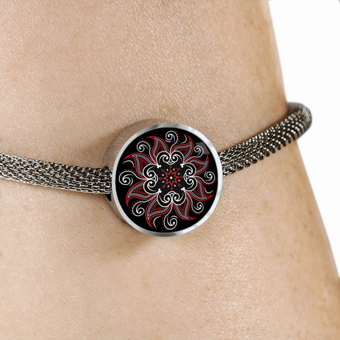 Image of Mandala Black and Red Charm Bracelet