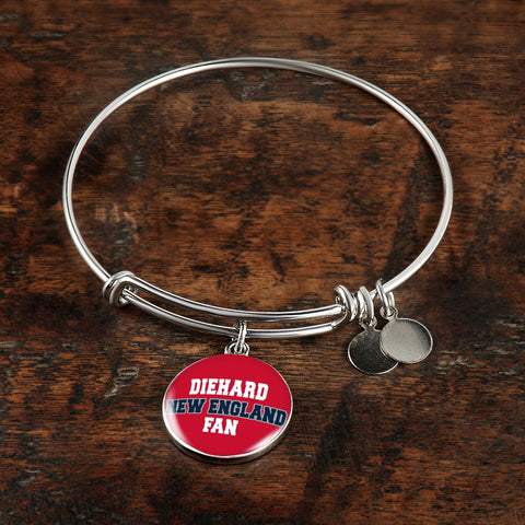 Image of Diehard New England Fan Sports Bangle Bracelet Red
