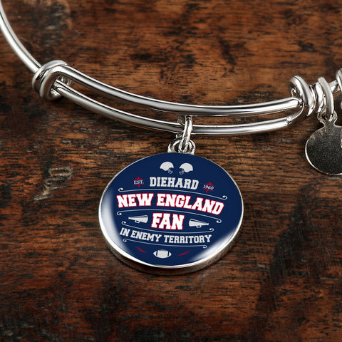 Diehard New England Fan In Enemy Territory Bangle Bracelet