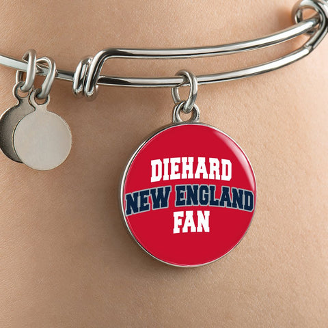 Image of Diehard New England Fan Sports Bangle Bracelet Red