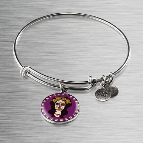Calavera Purple Bangle Bracelet
