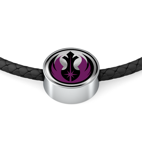 Jedi Purple Unisex Leather Charm Bracelet