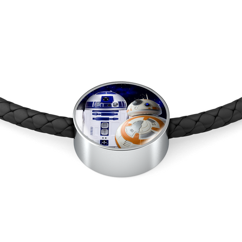 Image of R2-D2 BB-8 Unisex Leather Charm Bracelet