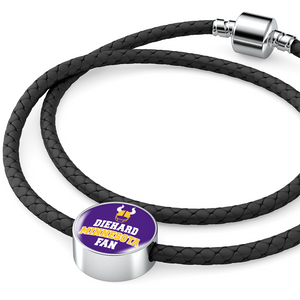 Diehard Minnesota Fan Sports Unisex Leather Charm Bracelet