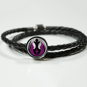 Jedi Purple Unisex Leather Charm Bracelet