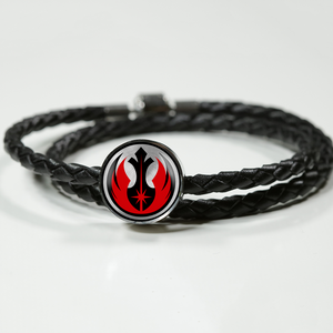 Jedi Red Unisex Leather Charm Bracelet