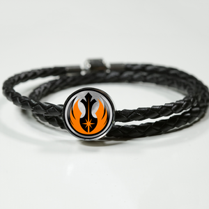 Jedi Orange Unisex Leather Charm Bracelet