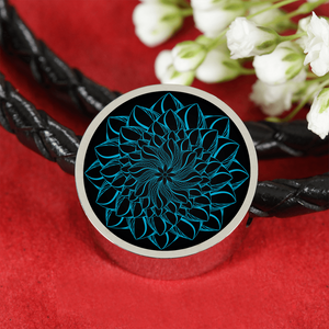 Mandala Turquoise Unisex Leather Charm Bracelet