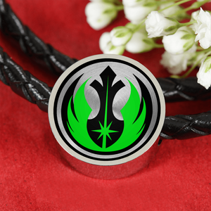Jedi Green Unisex Leather Charm Bracelet