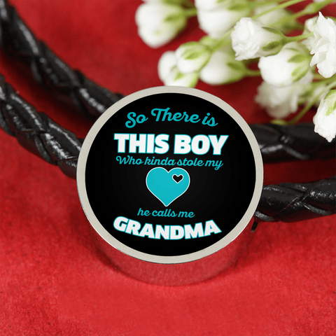 Image of So There Is This Boy Who Stole My Heart Grandma Leather Charm Bracelet