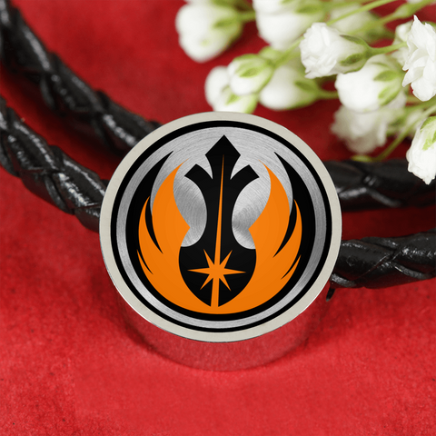 Jedi Orange Unisex Leather Charm Bracelet