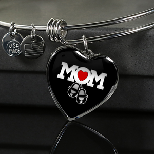 Mom Heart Bangle Bracelet
