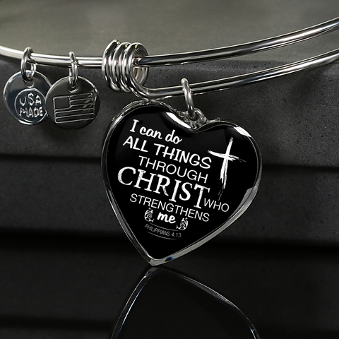 Image of Christ Heart Bangle Bracelet