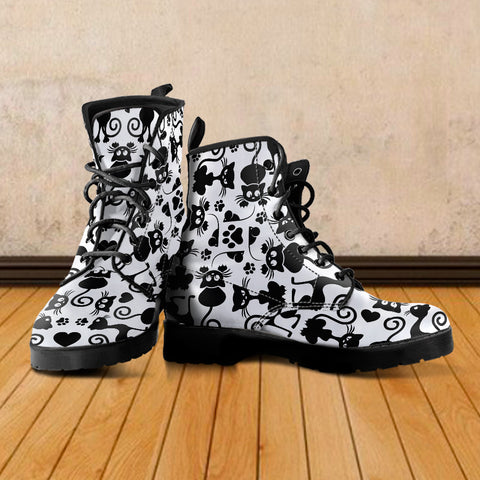 Image of Cats Leather Boots White