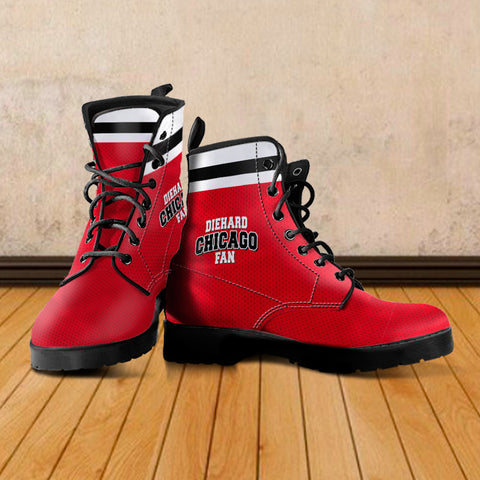 Image of Diehard Chicago Fan Sports Leather Boots