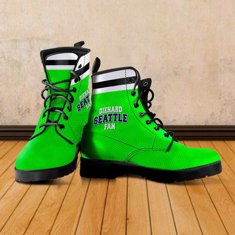 Image of Diehard Seattle Fan Sports Leather Boots Green