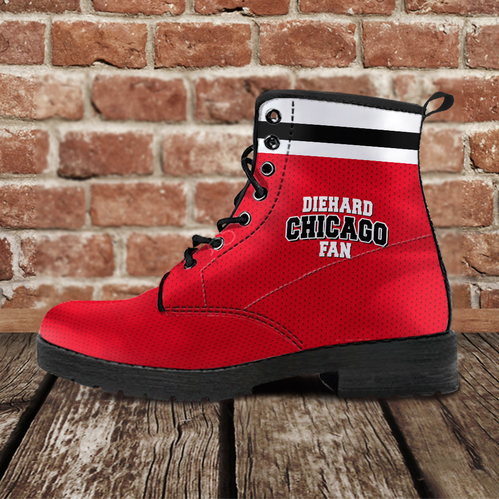 Diehard Chicago Fan Sports Leather Boots