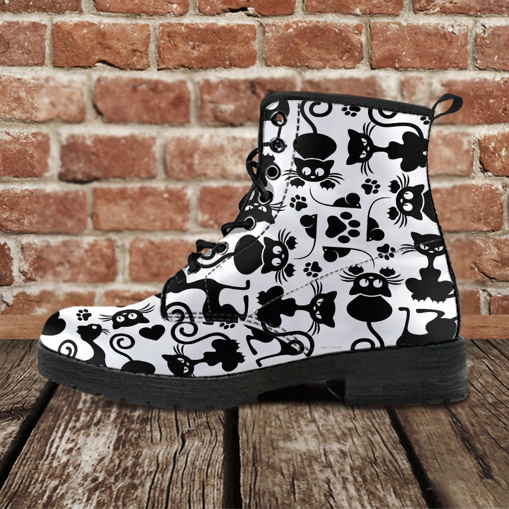 Cats Leather Boots White